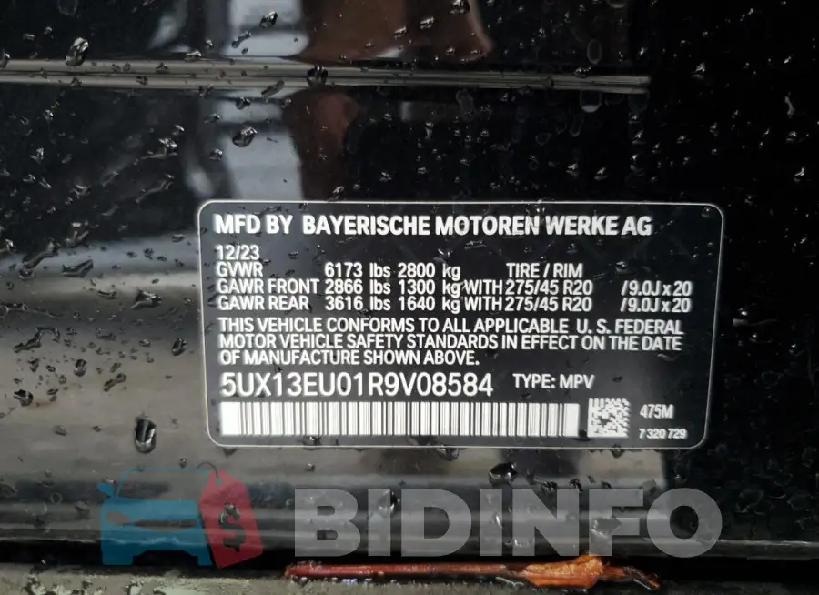 5UX13EU01R9V08584 Photo# 13