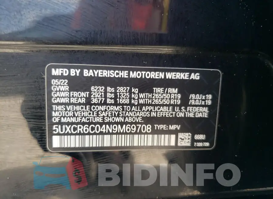 5UXCR6C04N9M69708 Photo# 13