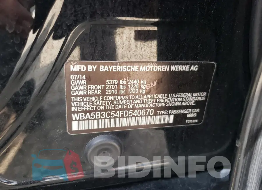 WBA5B3C54FD540670 Photo# 12
