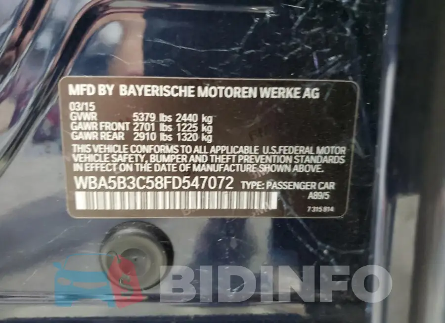 WBA5B3C58FD547072 Photo# 12