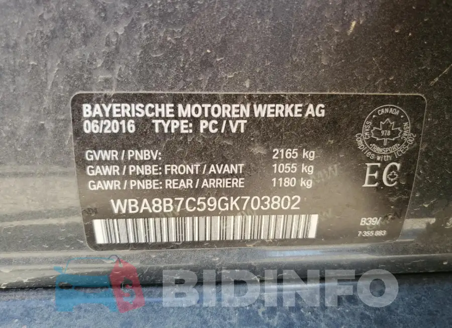 WBA8B7C59GK703802 Photo# 12
