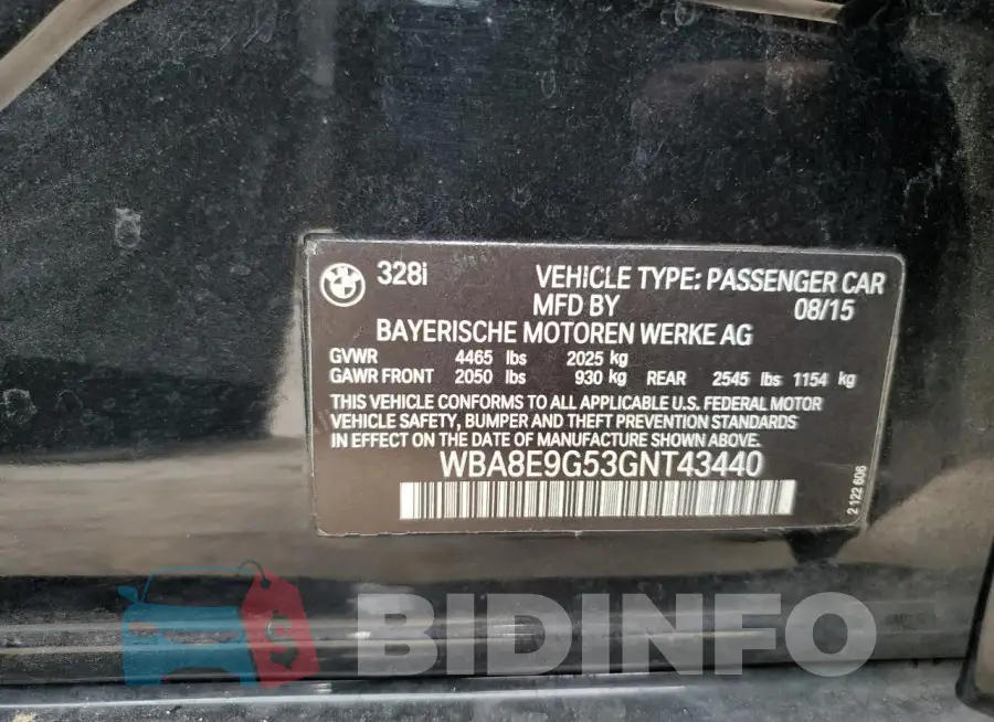 WBA8E9G53GNT43440 Photo# 12