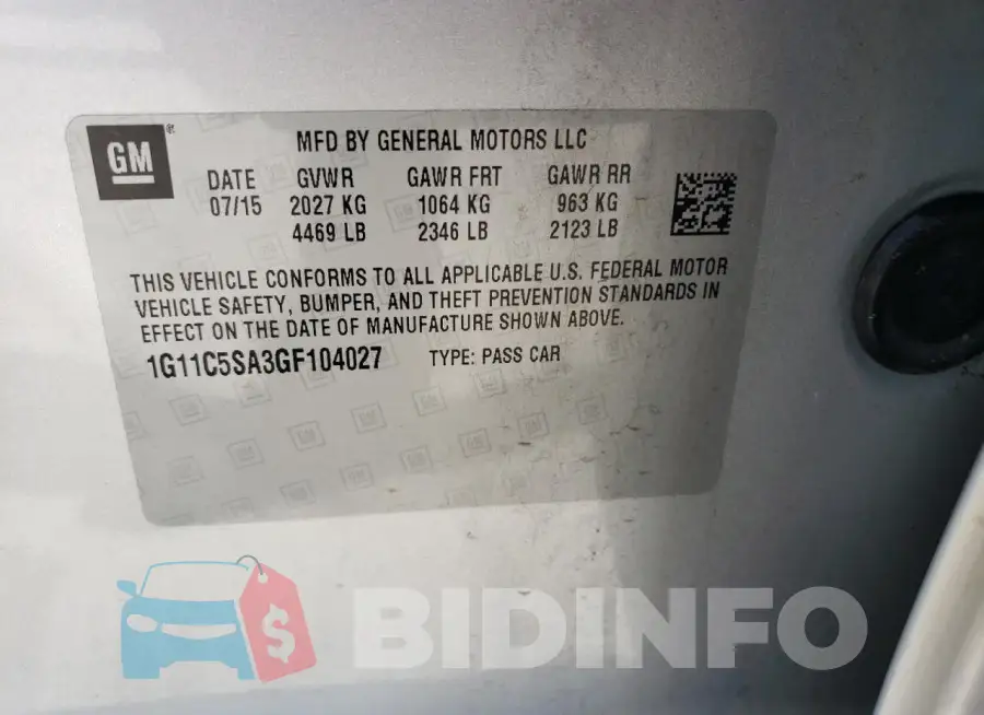 1G11C5SA3GF104027 Photo# 12