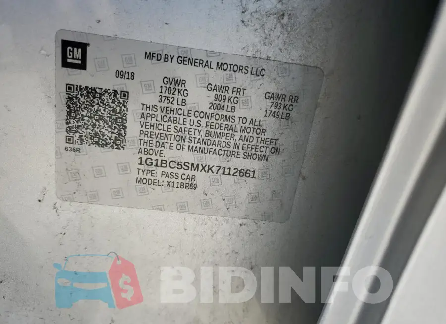 1G1BC5SMXK7112661 Photo# 13