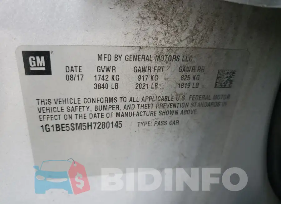 1G1BE5SM5H7280145 Photo# 13