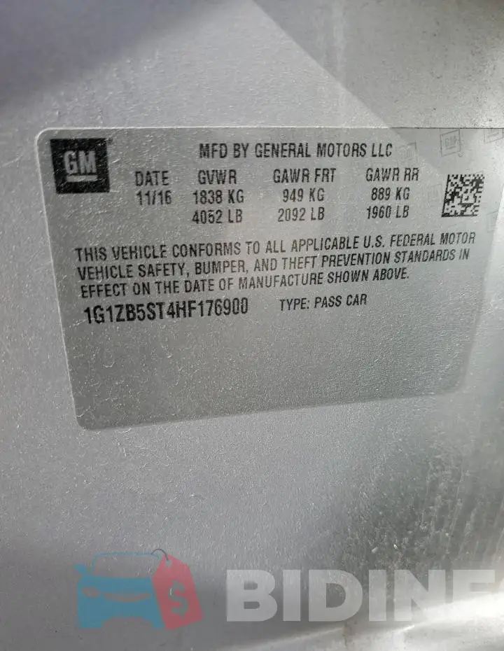 1G1ZB5ST4HF176900 Photo# 12