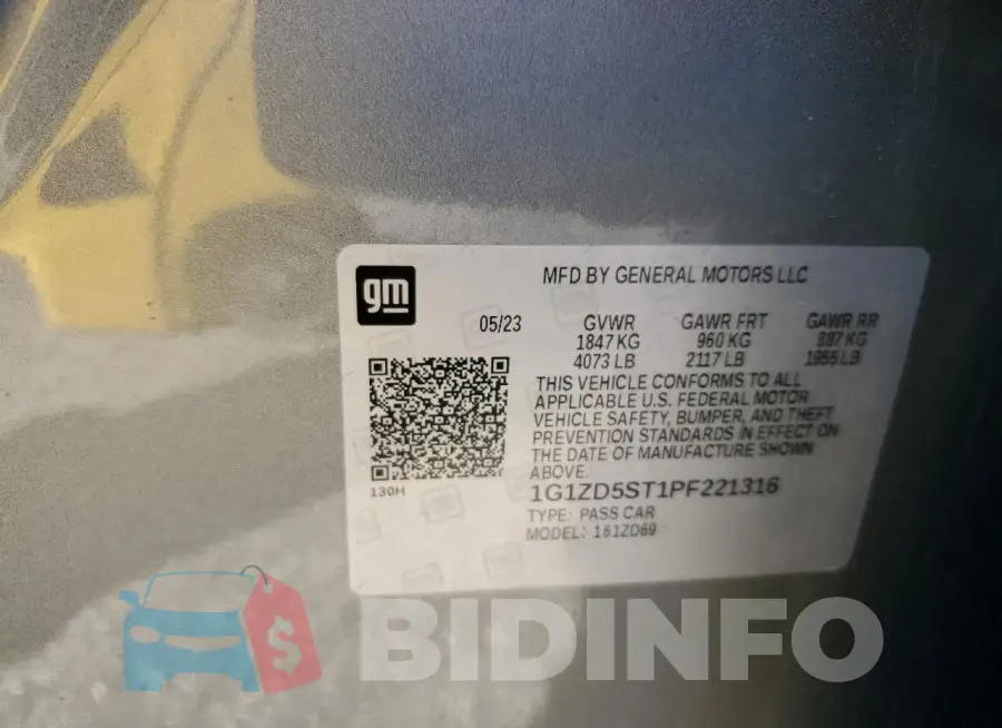 1G1ZD5ST1PF221316 Photo# 12