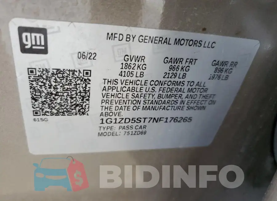 1G1ZD5ST7NF176265 Photo# 12