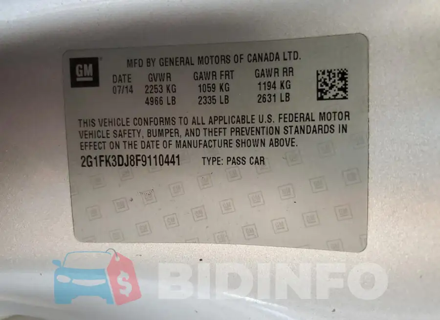 2G1FK3DJ8F9110441 Photo# 12