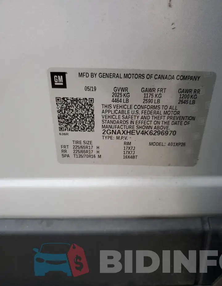2GNAXHEV4K6296970 Photo# 13