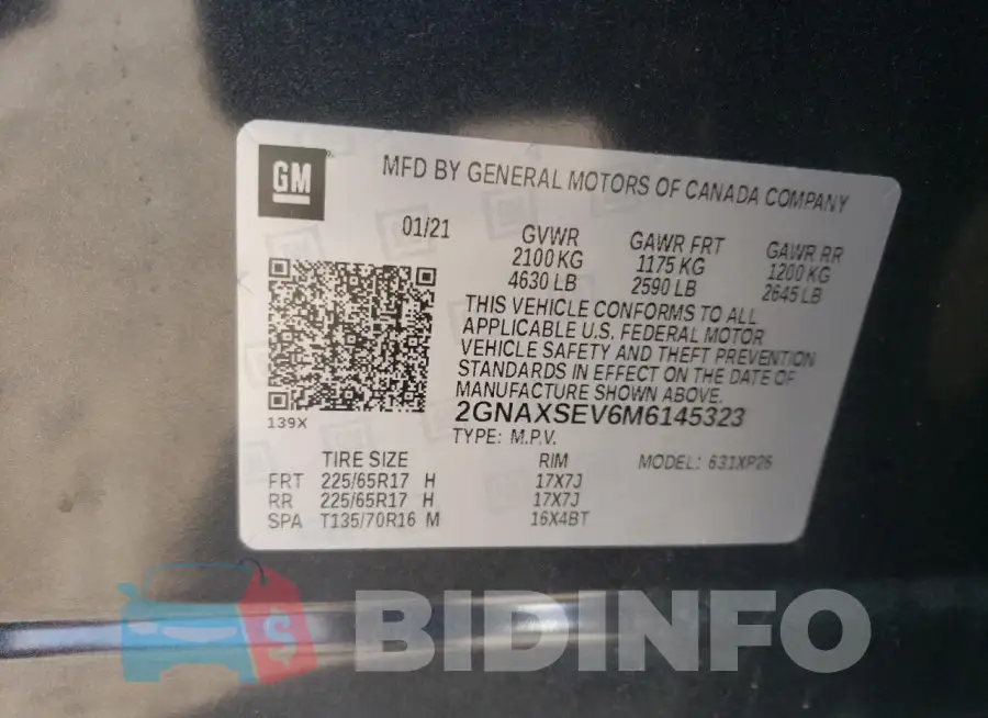 2GNAXSEV6M6145323 Photo# 12