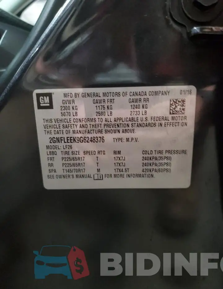 2GNFLEEK9G6248376 Photo# 12