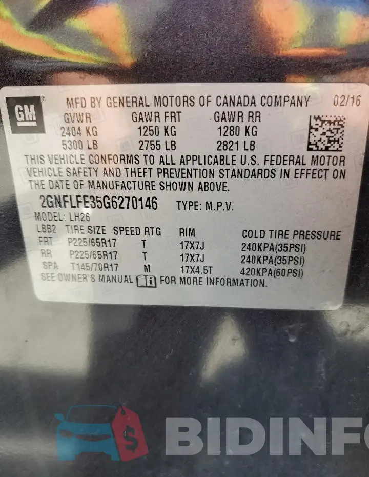 2GNFLFE35G6270146 Photo# 13