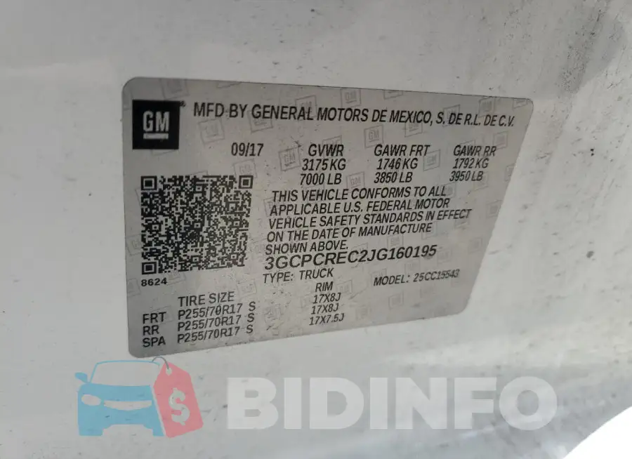3GCPCREC2JG160195 Photo# 13