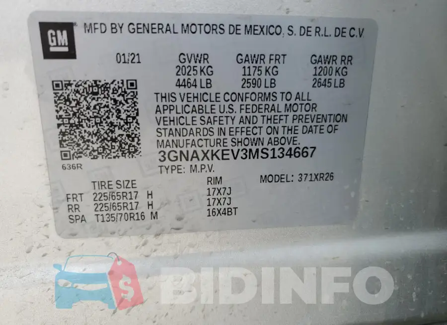 3GNAXKEV3MS134667 Photo# 12
