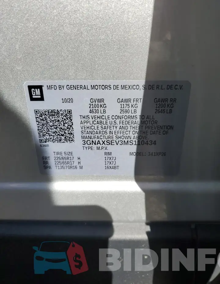 3GNAXSEV3MS110434 Photo# 13