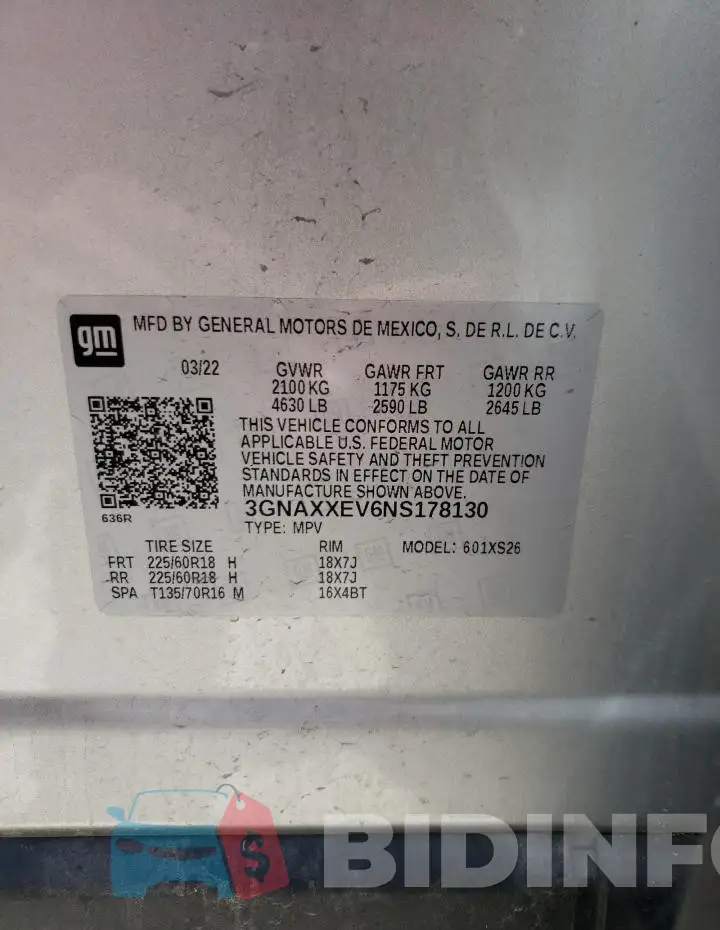 3GNAXXEV6NS178130 Photo# 13