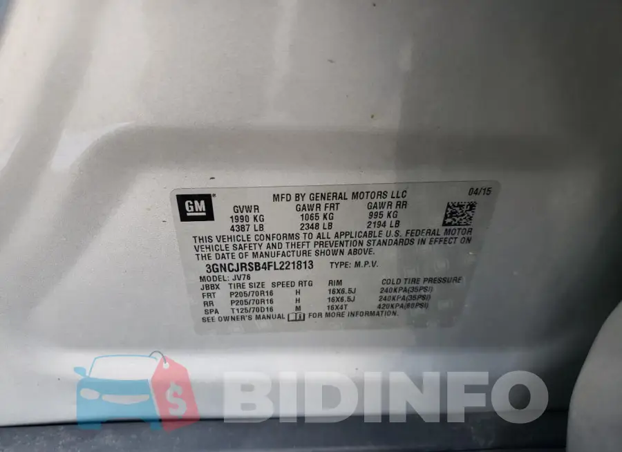 3GNCJRSB4FL221813 Photo# 12