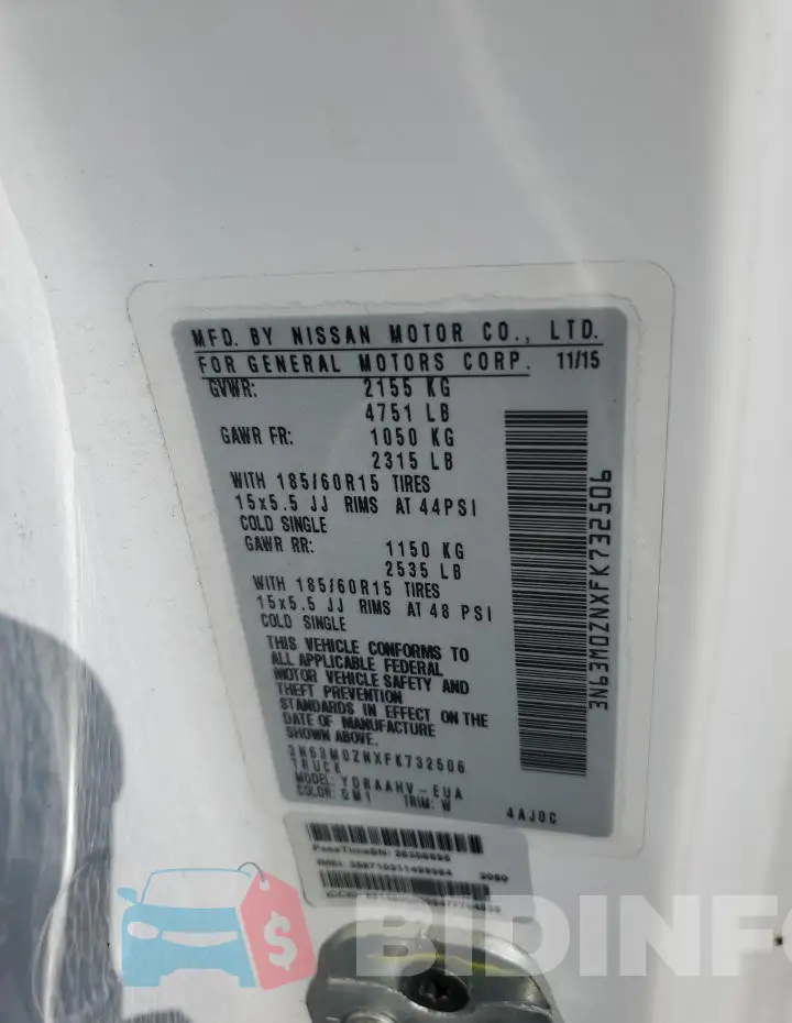 3N63M0ZNXFK732506 Photo# 12