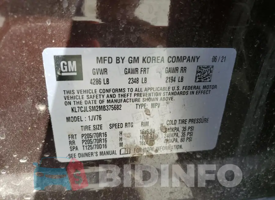 KL7CJLSM2MB375682 Photo# 14