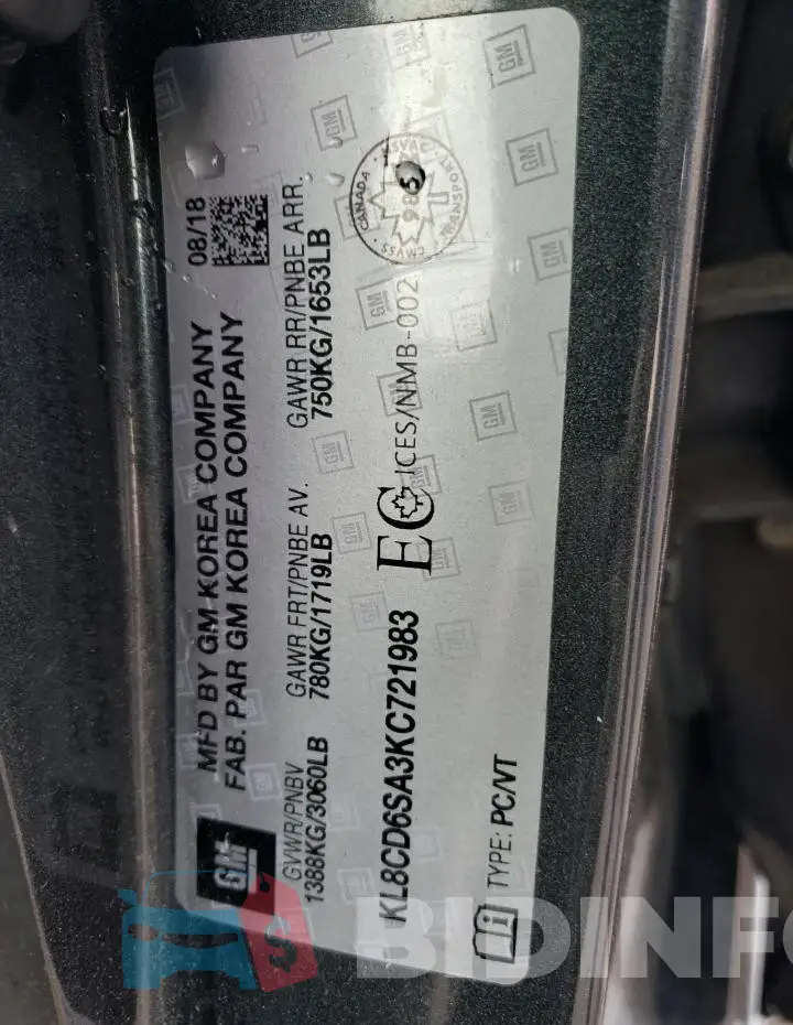 KL8CD6SA3KC721983 Photo# 13