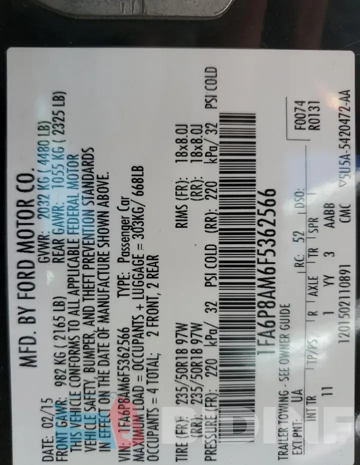1FA6P8AM6F5362566 Photo# 12