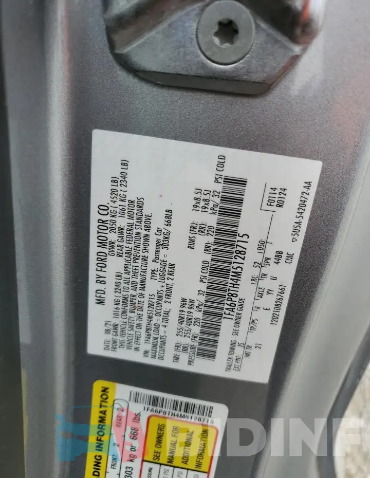 1FA6P8TH4M5128715 Photo# 12