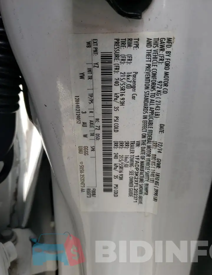 1FADP3K2XFL202371 Photo# 12