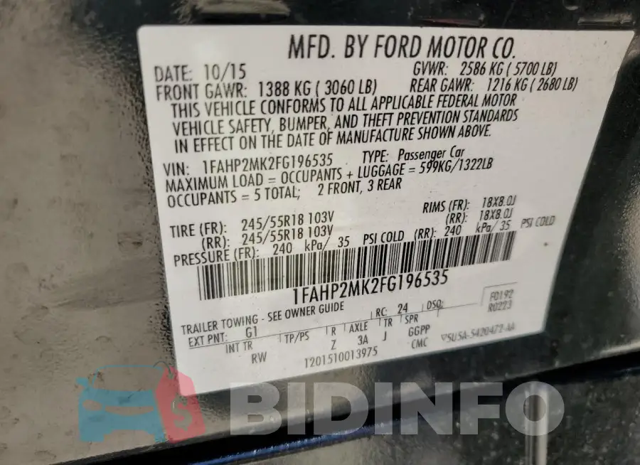 1FAHP2MK2FG196535 Photo# 13