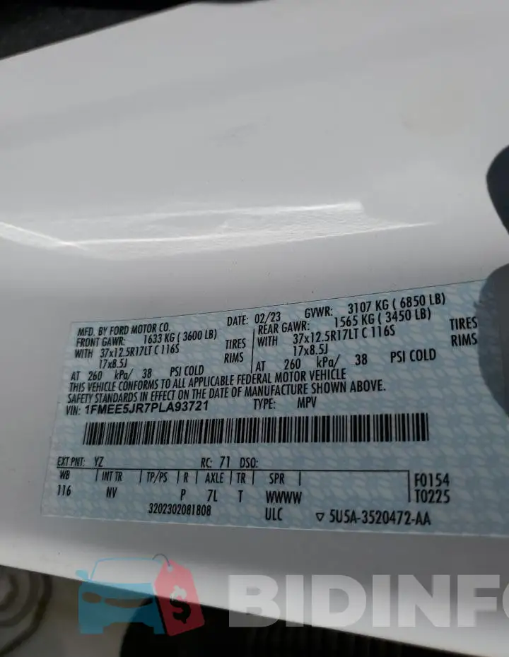 1FMEE5JR7PLA93721 Photo# 12
