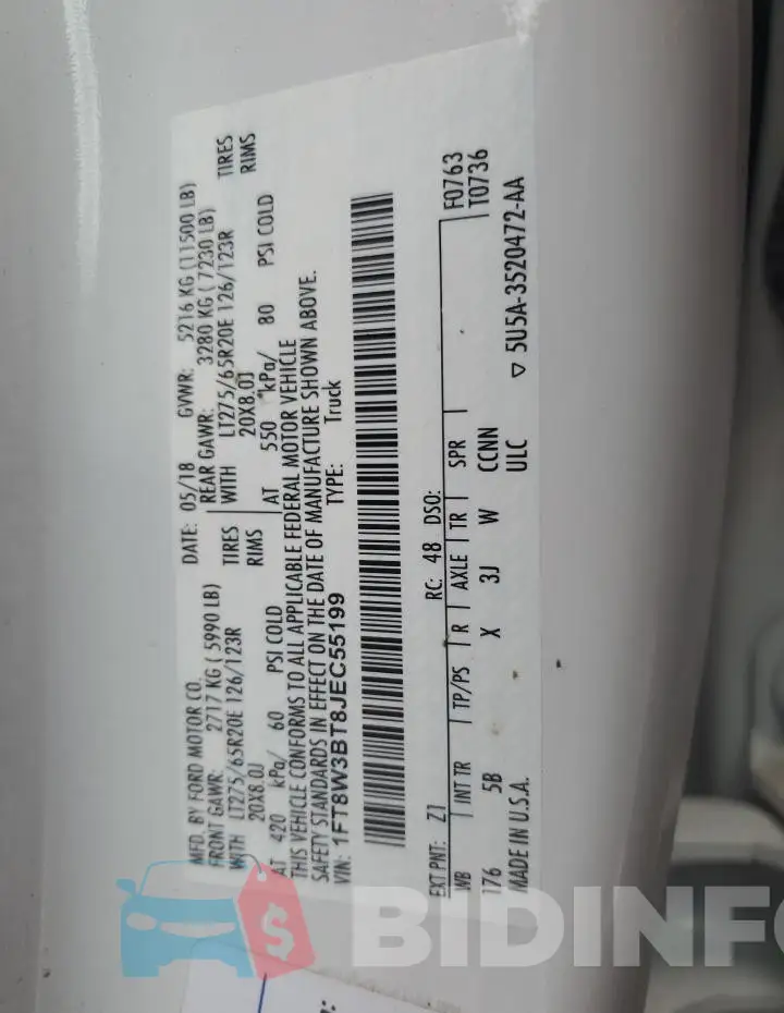1FT8W3BT8JEC55199 Photo# 12