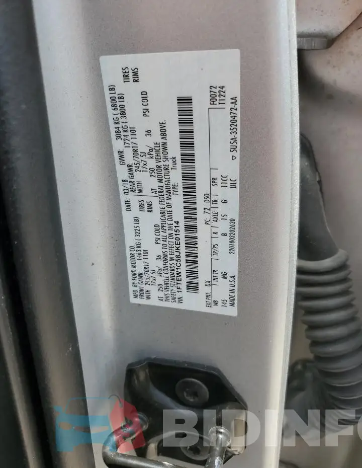 1FTEW1C58JKE01514 Photo# 12