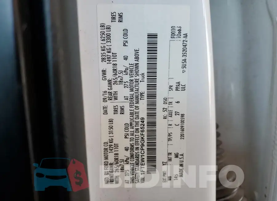 1FTEW1CP9GKF65249 Photo# 12
