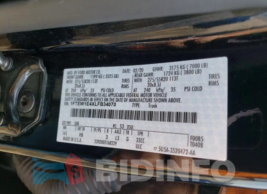 1FTEW1E4XLFB34070 Photo# 12