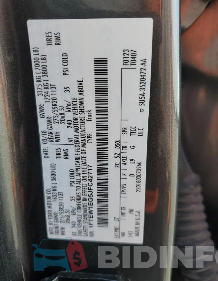 1FTEW1EG5JFC42717 Photo# 12