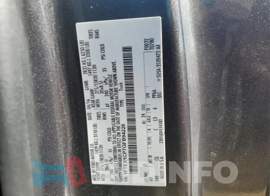 1FTEX1CP7GFB94226 Photo# 13
