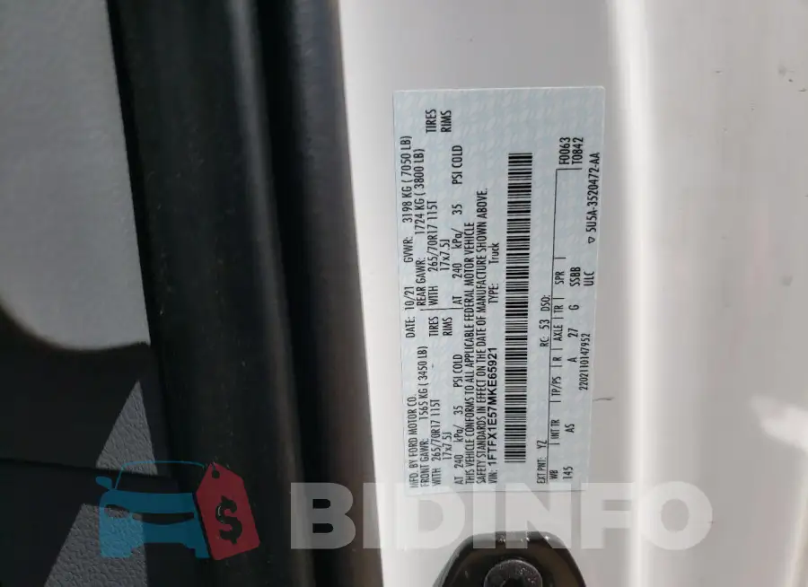 1FTFX1E57MKE65921 Photo# 12