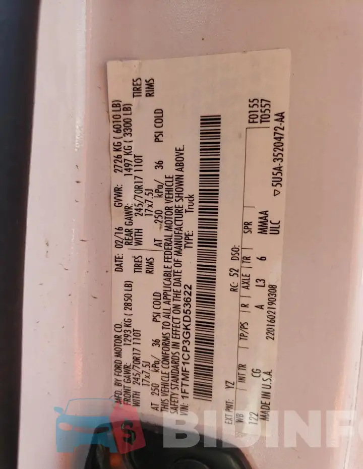 1FTMF1CP3GKD53622 Photo# 13