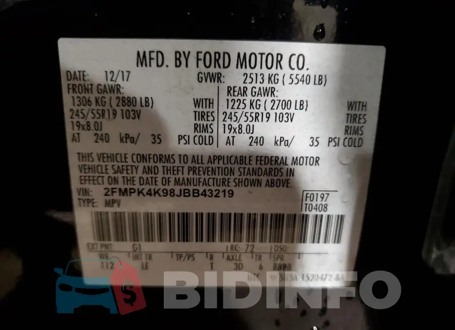 2FMPK4K98JBB43219 Photo# 13