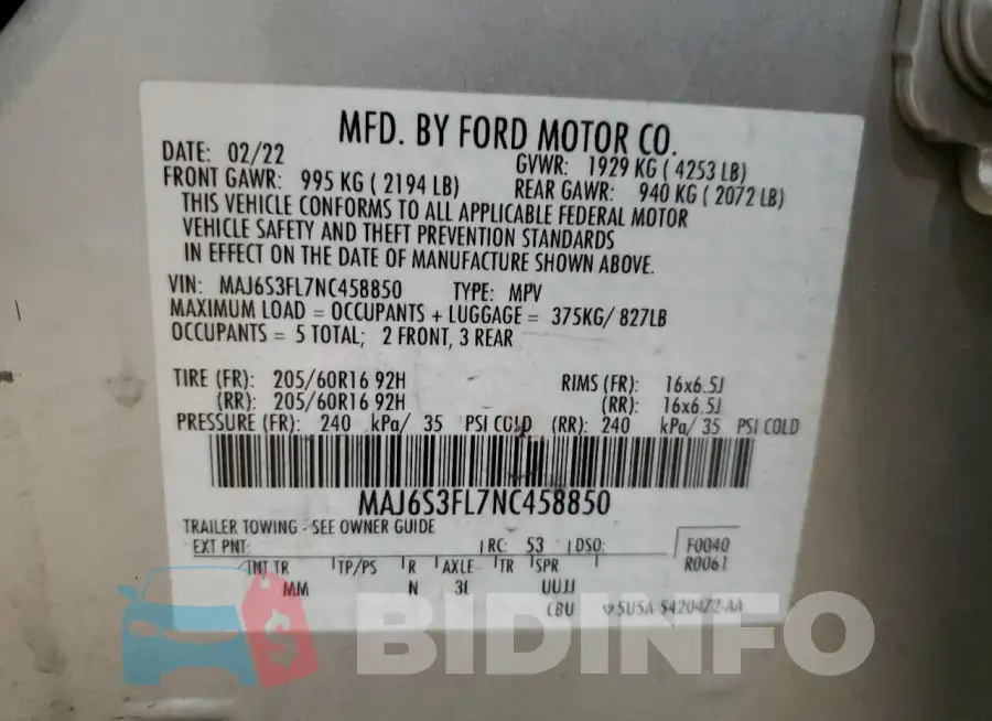 MAJ6S3FL7NC458850 Photo# 12