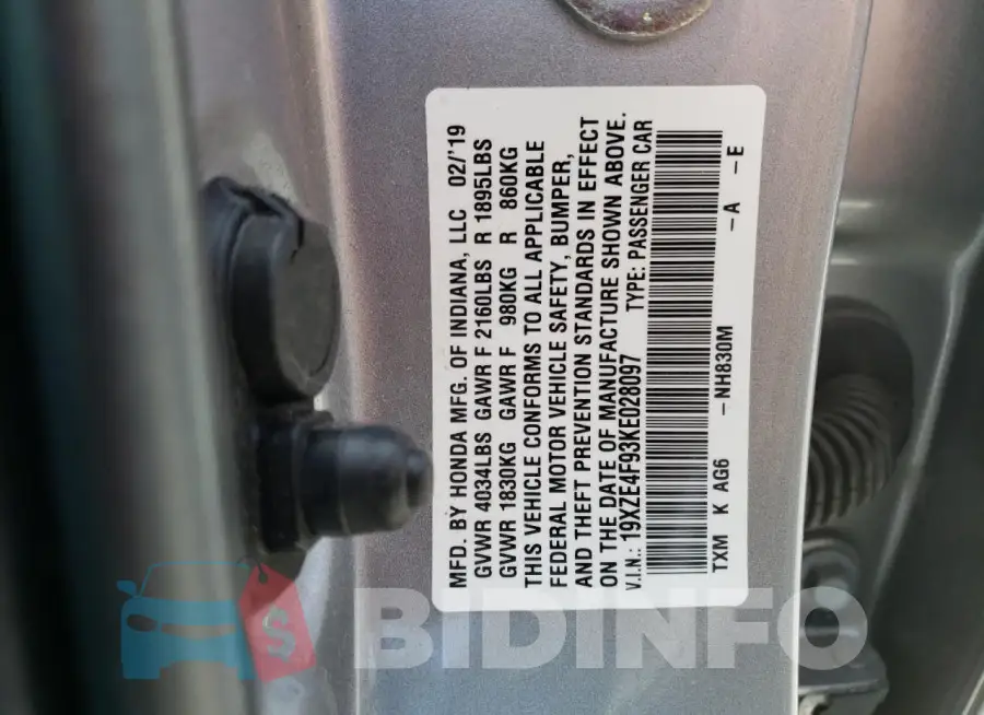19XZE4F93KE028097 Photo# 12