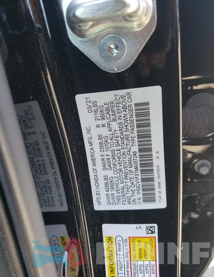 1HGCV1F51MA057249 Photo# 12
