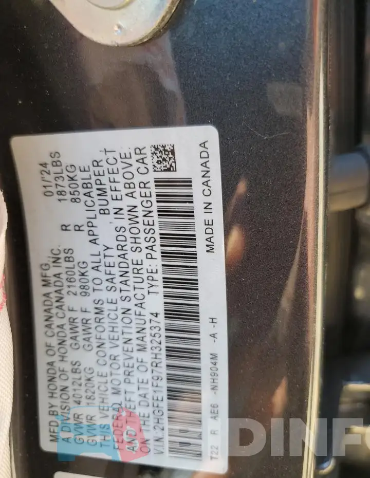2HGFE1F97RH325374 Photo# 12