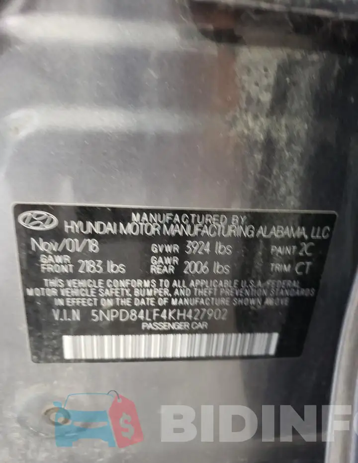5NPD84LF4KH427902 Photo# 12