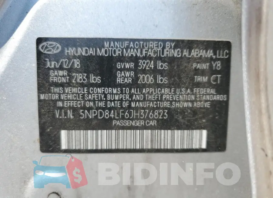 5NPD84LF6JH376823 Photo# 13