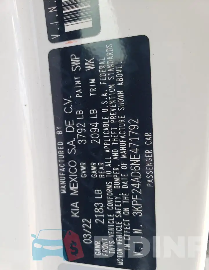 3KPF24AD6NE471792 Photo# 12