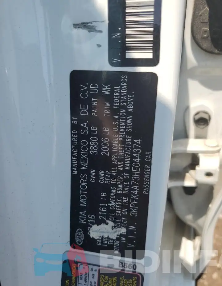 3KPFK4A73HE044374 Photo# 12