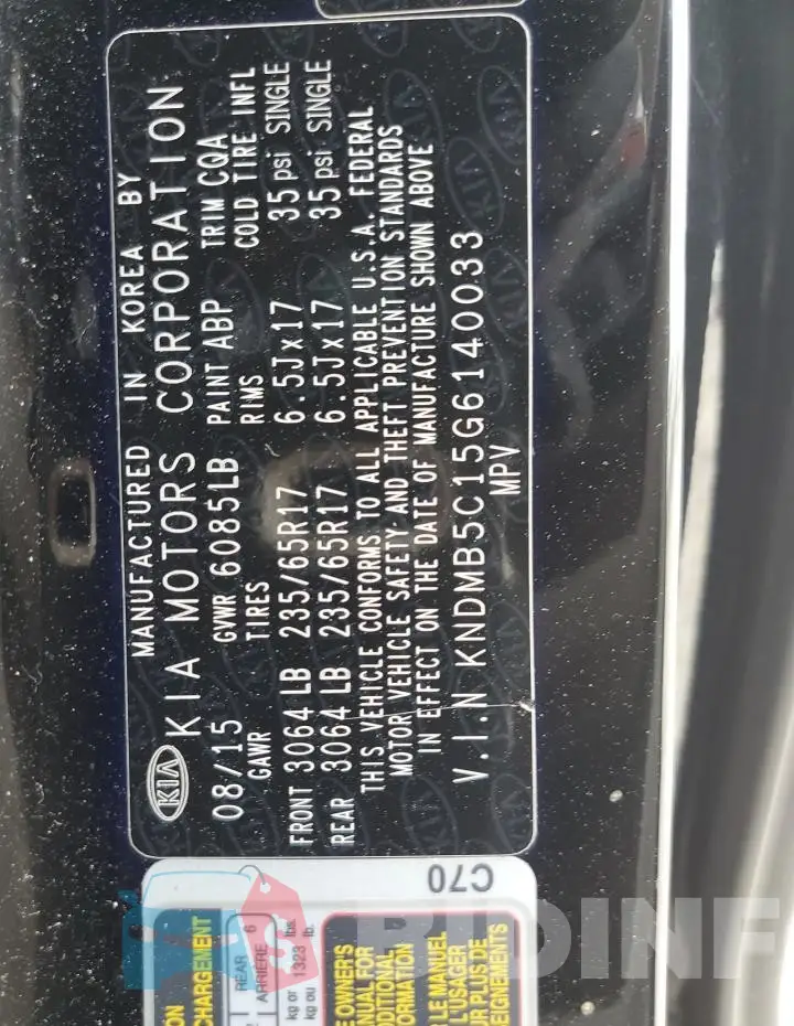 KNDMB5C15G6140033 Photo# 13