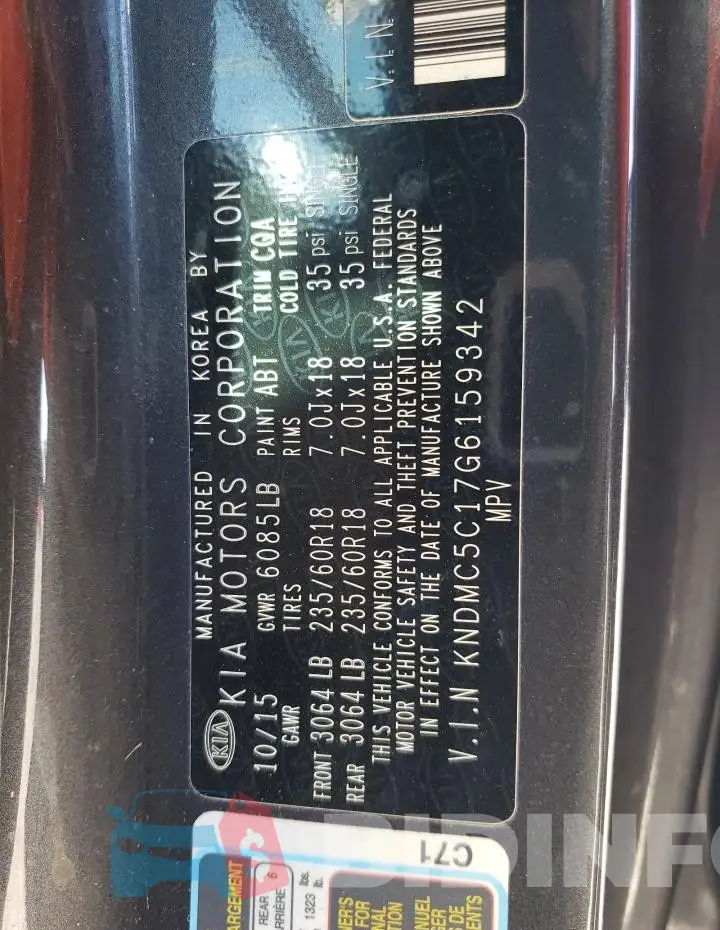 KNDMC5C17G6159342 Photo# 13