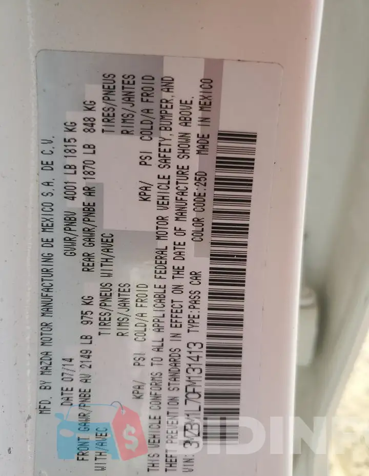 3MZBM1L70FM131413 Photo# 12